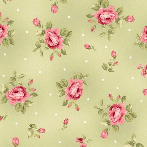 Welcome Home Flannel Rose Green
