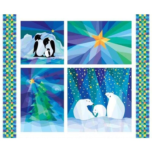 Winter Lights Snowman Panel