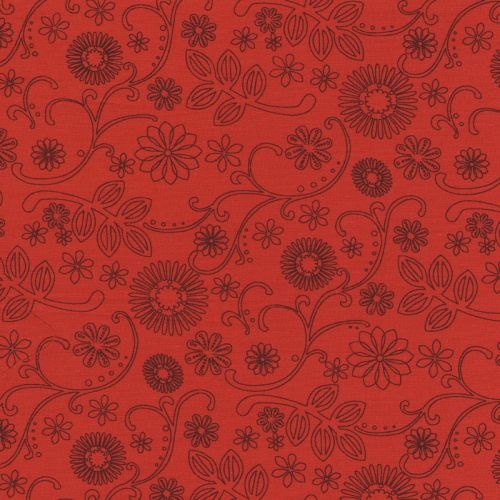 Caribbean Floral Backing Red