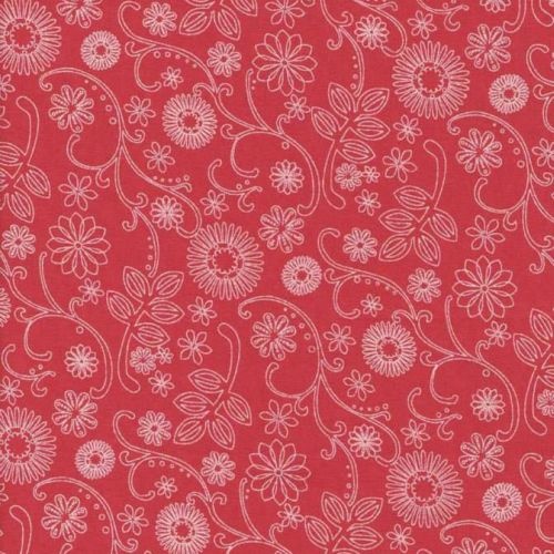 Caribbean Floral Backing Cherry 1/2m