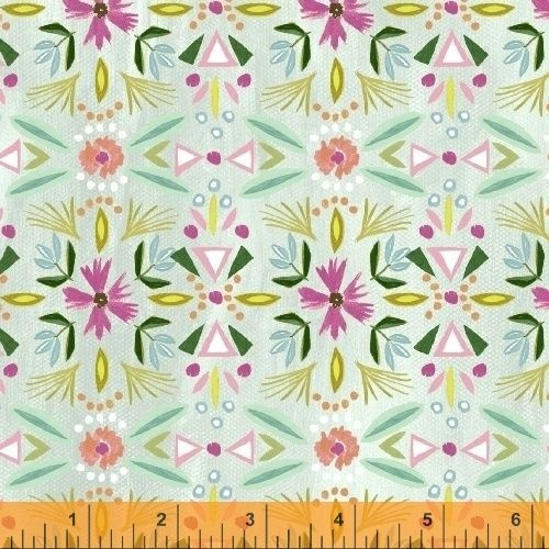 Blush and Blooms Geo Floral Sky Blue