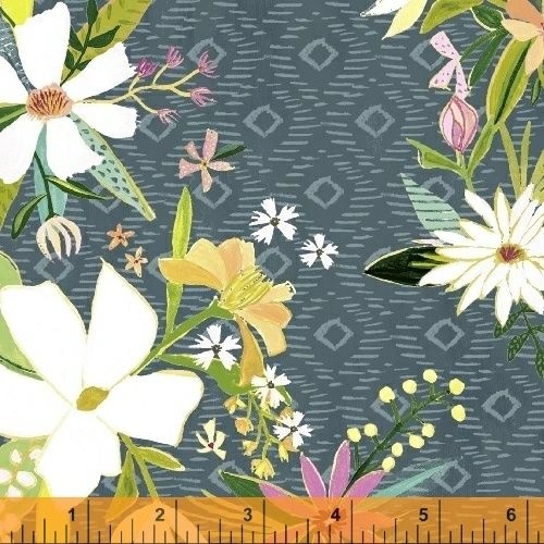 Blush and Blooms Floral Main Blue