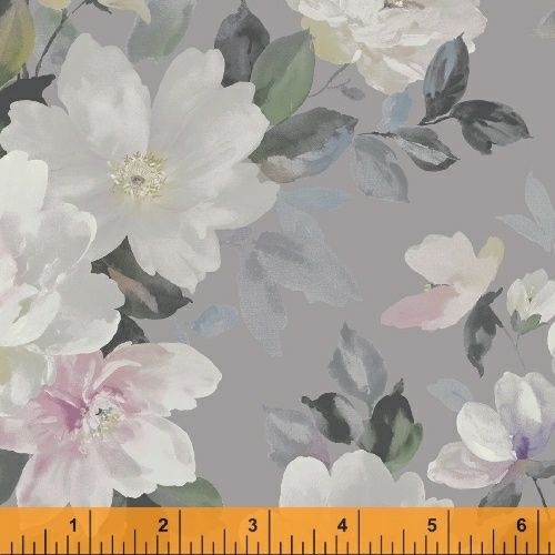 Rose Floral Main Grey