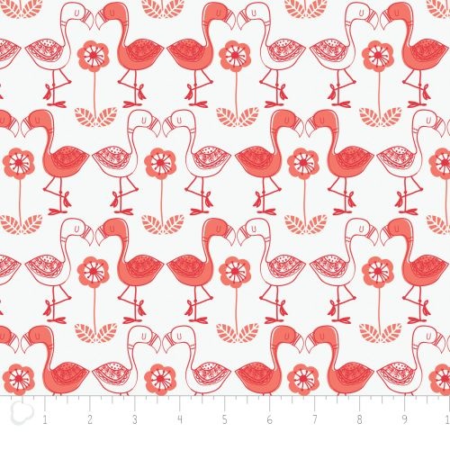 Jungly Flamingos White