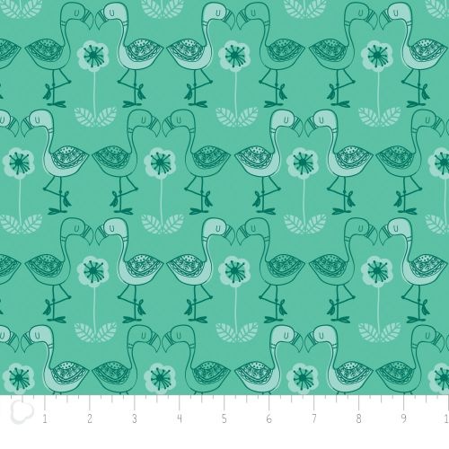 Jungly Flamingos Aqua