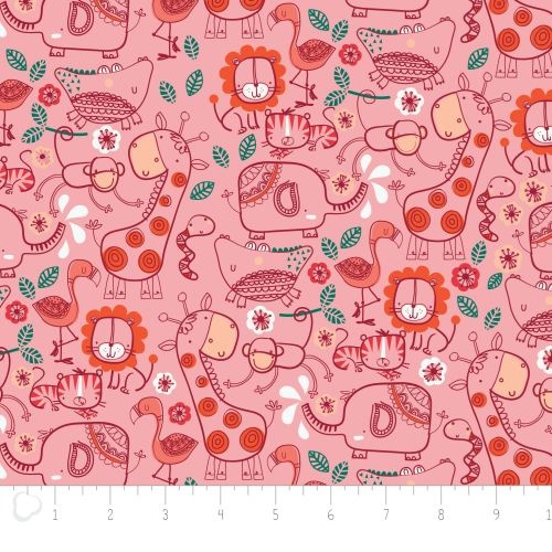 Jungly Animals Pink