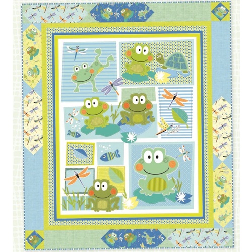 Toadily Cute Frogs Lilypond Leap Quilt Kit