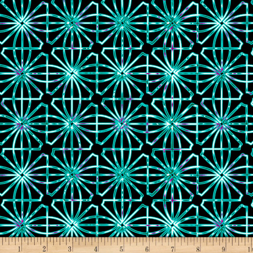 Beauty in Bloom Square Geometric Peacock