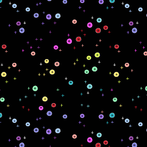 Rainbow Sprinkles Buttons Black 9426-K