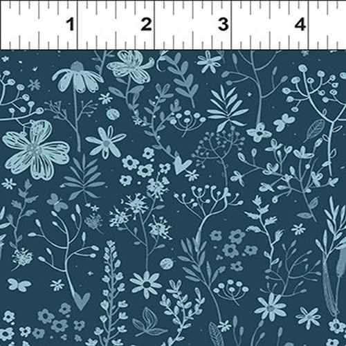 Mermaids and Unicorns Floral Toss Blue