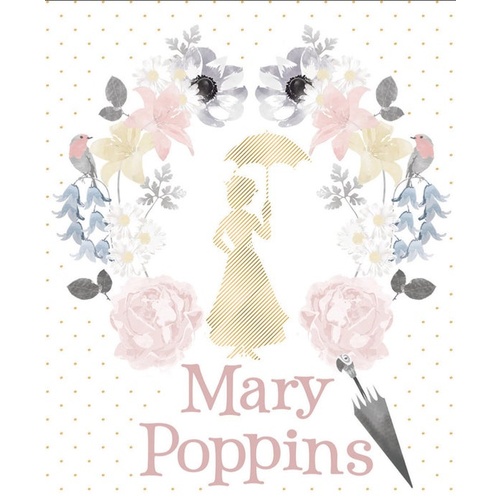 Licensed Disney Mary Poppins Metallic Panel White