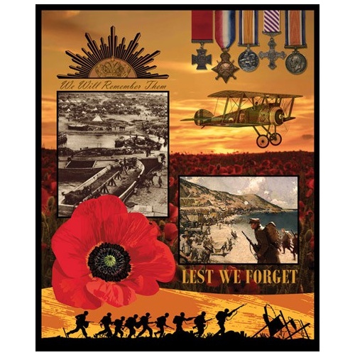 Remembering ANZAC WW1 War Panel 7117 Q