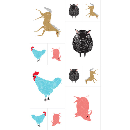 Farm Charm Animals Panel Multi