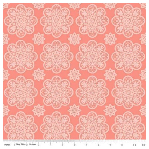 A Little Bit of Sparkle Tile Floral Coral