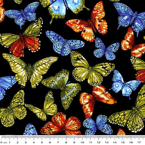 Rainforest Rainbow Butterfly Black Multi 6312