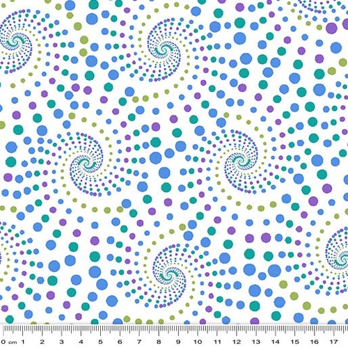 Horsen Around Dotted Spirals Multi White 6409
