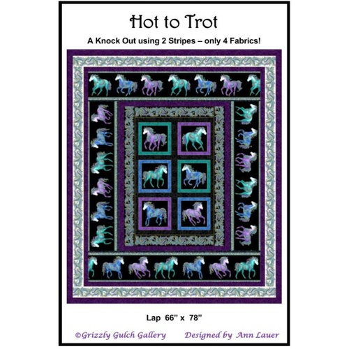 Horsen Around Hot to Trot Quilt Kit -  WHITE COLOURWAY