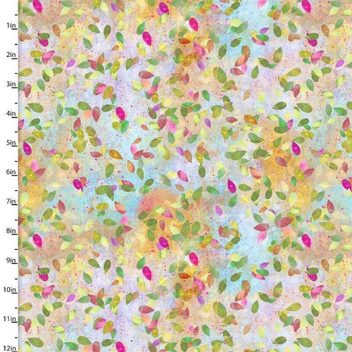 Fabric Remnant -Wild Whimsey Leaves 48cm