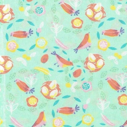 Fabric Remnant -Spring Burst Birds 88cm