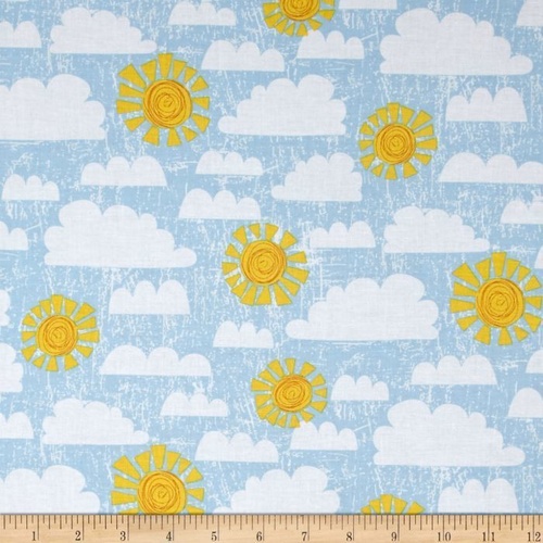 Fabric Remnant -Sunny SKies 74cm