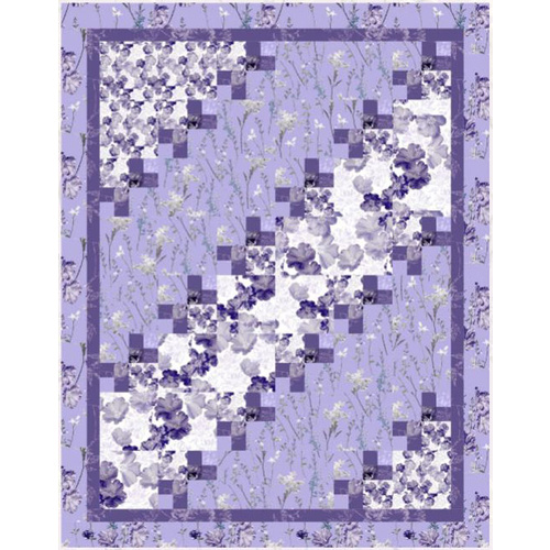 Violet Twilight Floral Quilt Kit
