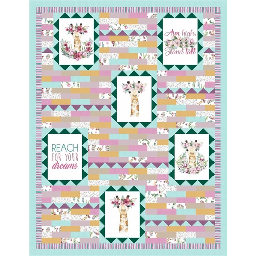 Tropical Zoo Hibiscus Giraffe Quilt PATTERN ONLY