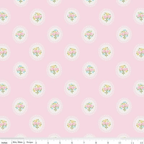 Milk and Honey Scallop Floral Cameo C9172-PINK