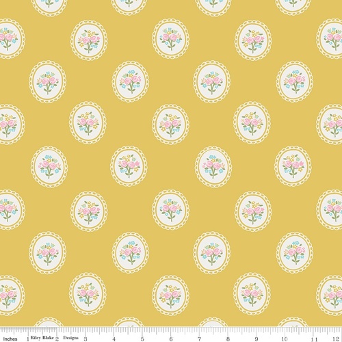 Milk and Honey Scallop Floral Cameo C9172-GOLD
