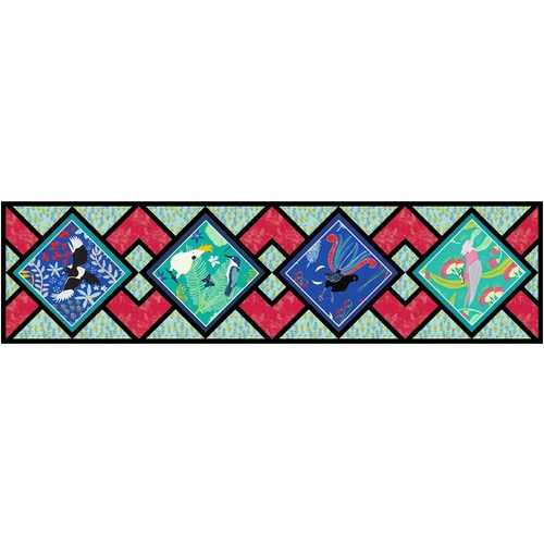 Outback Beauty Morning Chorus Table Runner Pattern Only Aqua