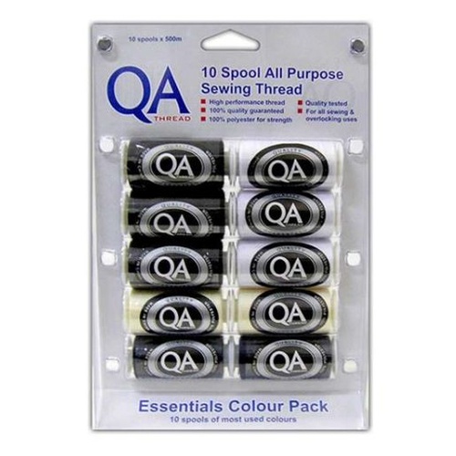 QA Thread 10 Pack - 500M Spool - Essential Colours P1