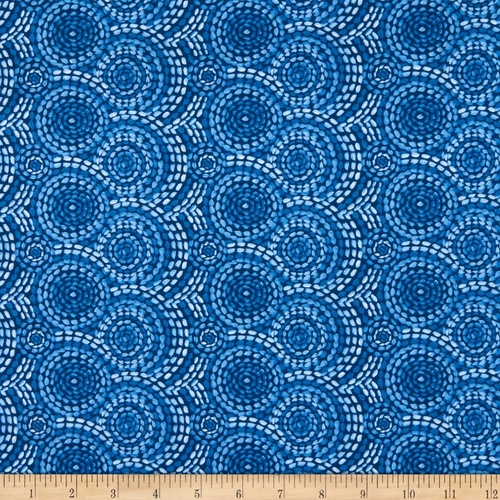 Gypsy Dreams Stitched Circles Blue 9750 077