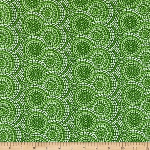 Gypsy Dreams Stitched Circles Green 9750 066
