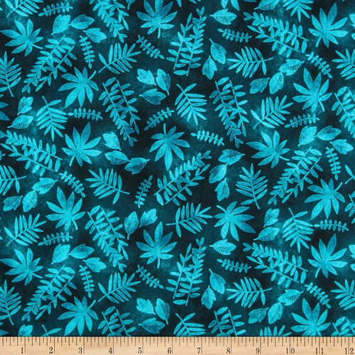 Tropical Zone Leaf Texture Blue 9872 077