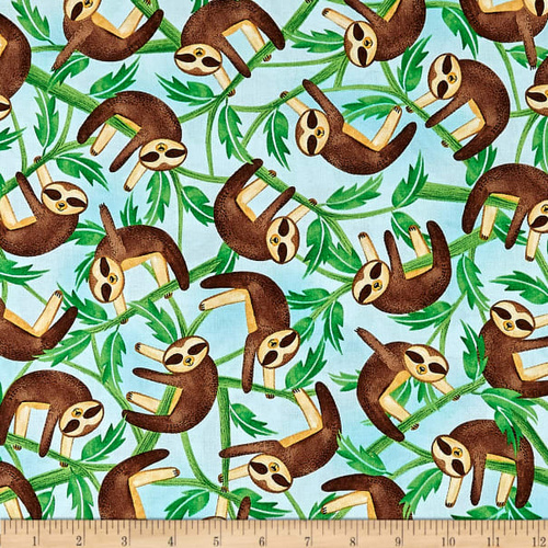 Tropical Zone Sloths Blue 9870 070