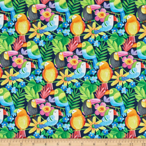 Tropical Zone Parrots and Flowers 9865 077
