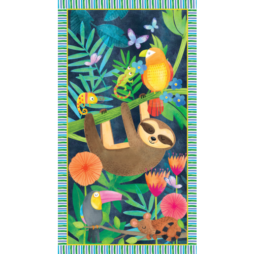 Tropical Zone Sloth Parrot Panel 9863 077
