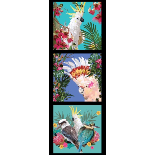 Karin Roberts Cockatoo Galah Kookaburra Panel DV3476