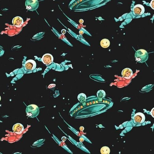 Fabric Remnant -Astro Space Kids 60cm