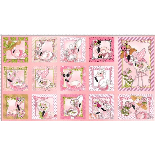 Loralie Flamingo Fancy Panel Pink 9123/328