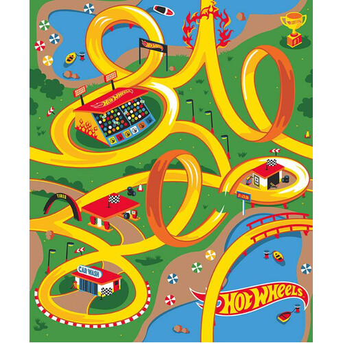 Hot Wheels Canvas Quilt Playmat Panel