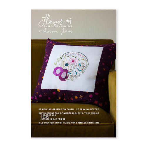 Alison Glass Flower #1 Embroidery Sampler
