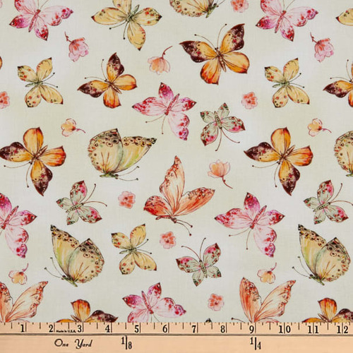 Floral Study Butterflies Allover 7190