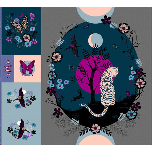 Moda Tiger Fly Digital Quilt Pillow Panel 108" Kit