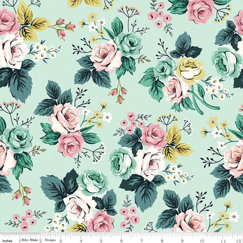 Riley Blake Splendor Main Floral Mint C9350