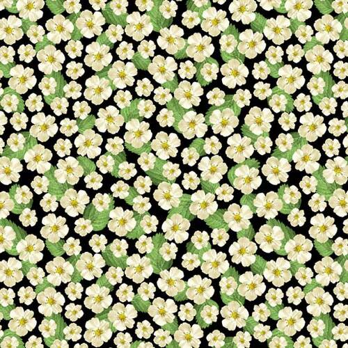 Strawberry Fields Flower Garden Black 9770-12