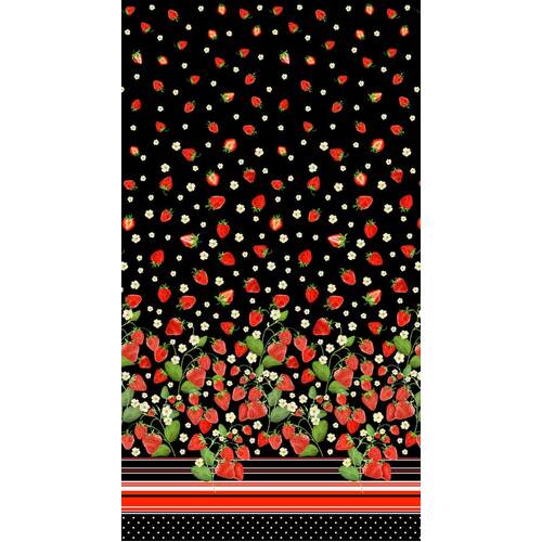 Strawberry Fields Forever 16" Border Black 9764-12
