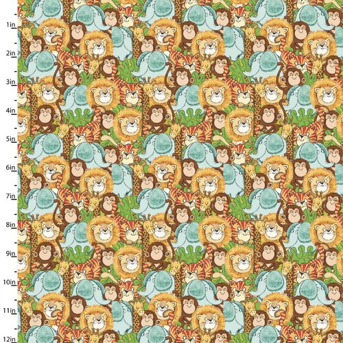 Playful Cuties 4 Packed Animals Flannel 14926