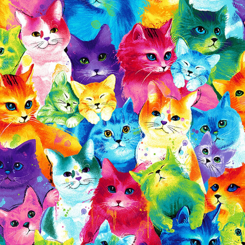 Meow-Za Digital Rainbow Painted Cats 7485