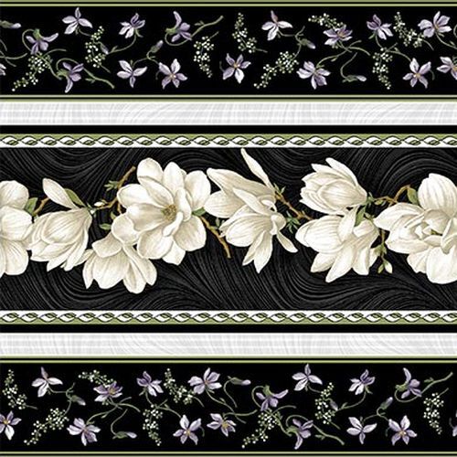 Accent on Magnolias Stripe Cream 3617-07
