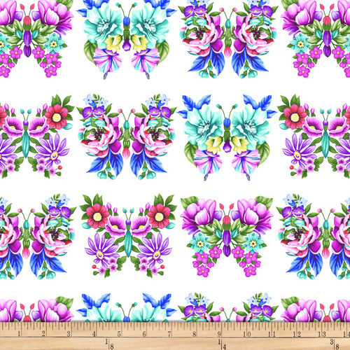 Sweet Perfume Floral Butterflies White 4990-1